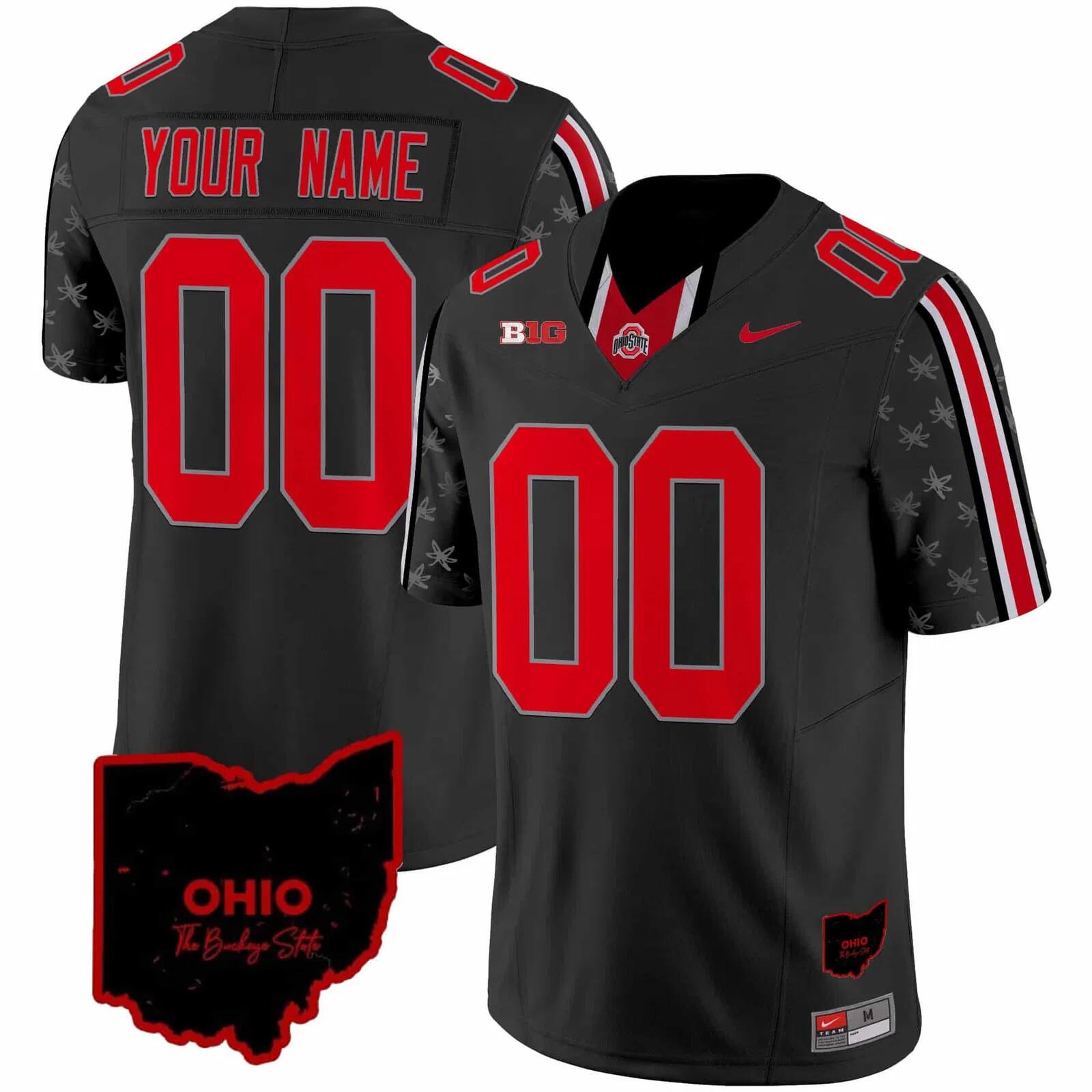 Men's Ohio State Buckeyes Active Player Custom Black 2024 F.U.S.E. With Home Patch Limited Stitched Jersey